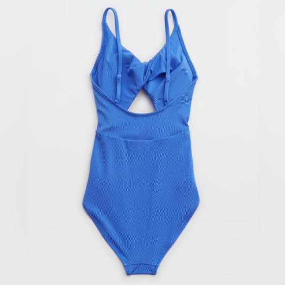 Aerie Shine Pique Twist Scoop One Piece Swimsuit - Picture 2 of 11